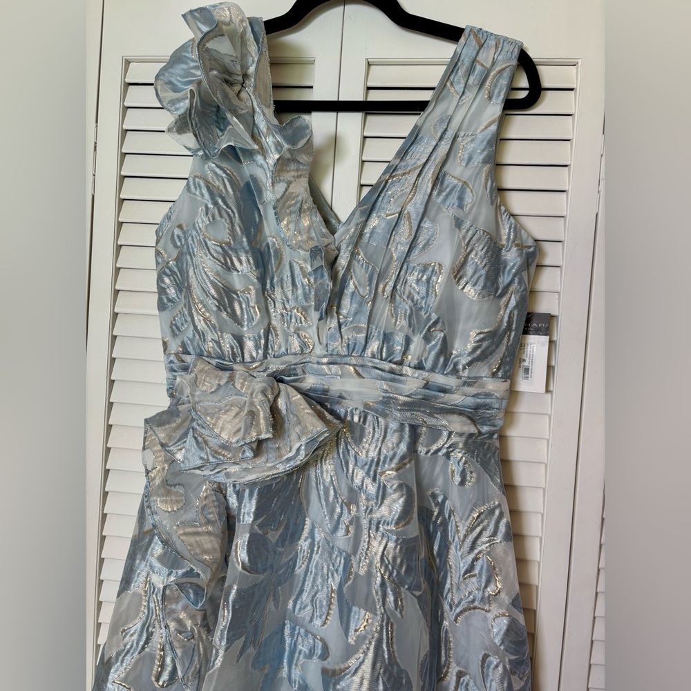 NWT Tahari ASL Floral Jacquard Metallic Midi/Maxi Dress 12 - Picture 9 of 12